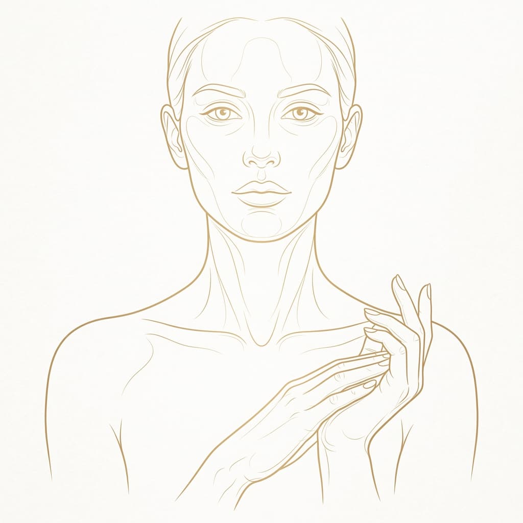 Anatomical diagram showing PDRN treatment zones